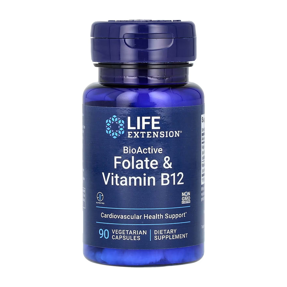 BioActive Folate &amp; Vitamin B12 - 90 vcaps Луцк - изображение 1