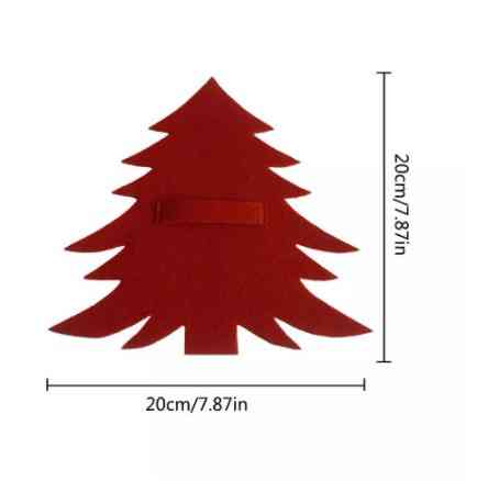 Украшения для новогоднего стола Елки 4 штуки 20 на 20 см красный Киев