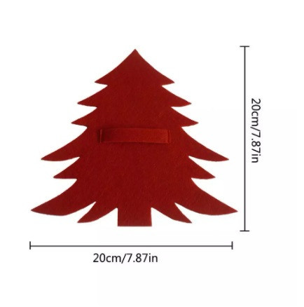 Украшения для новогоднего стола Елки 4 штуки 20 на 20 см красный Киев - изображение 2