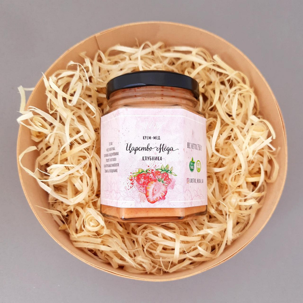 Крем мед с ягодами клубники 250 грамм Одесса - изображение 4