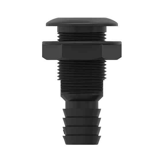 Зливний штуцер SEAFLO 5/8" (16 мм) крізь корпус — Чорний, Nylon+GF (SFTH2-0625-01) Київ