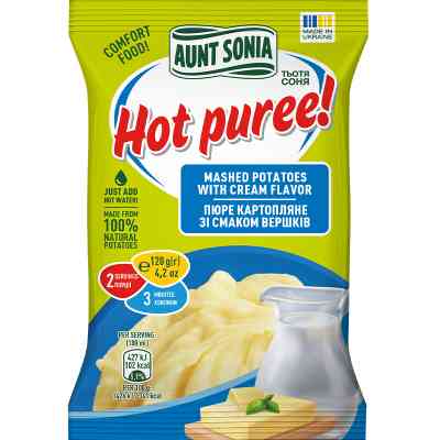 Пища быстрого приготовления Тьотя Соня Пюре картофельное со вкусом сливок 120 г (4820015104922) Винница