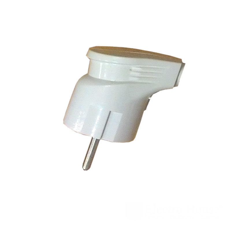 Вилка с заземлением угловая, белый Днепр - изображение 2