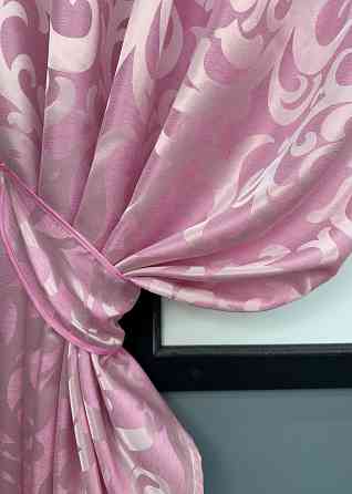Комплект коротких штор VR-Textil Жакард Вензель № 476ш Рожевий 130х170 см 2 шт (35-0202) Київ