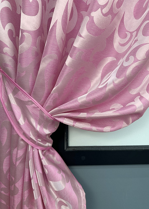 Комплект коротких штор VR-Textil Жакард Вензель № 476ш Рожевий 130х170 см 2 шт (35-0202) Київ - фото 4