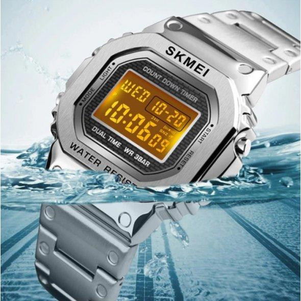 Мужские наручные часы Skmei 1456 Singapore Серебристые Винница - изображение 6