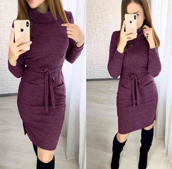 Сукня-гольф міді з кишенями "Мадлен" оптом | Розпродаж моделі Київ