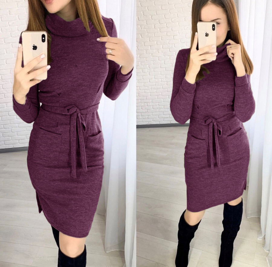 Сукня-гольф міді з кишенями "Мадлен" оптом | Розпродаж моделі Київ - фото 6