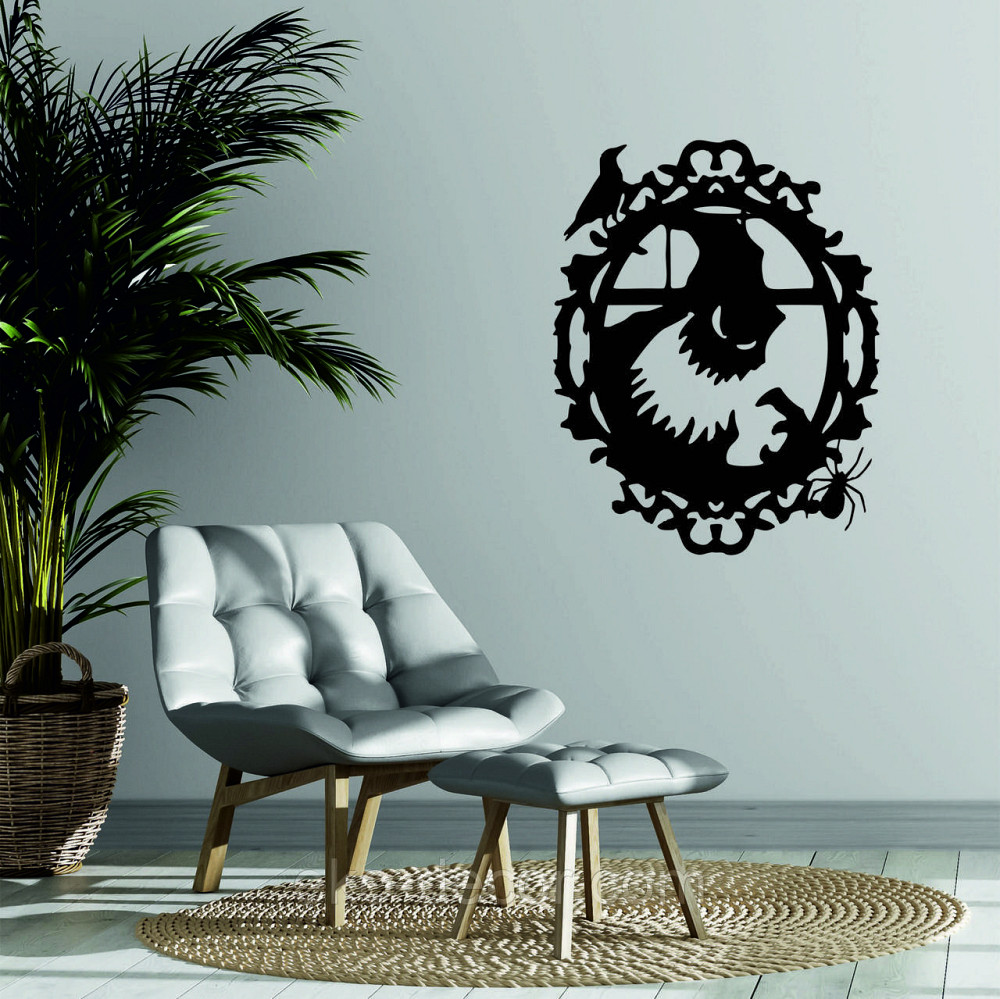 Декоративне настінне Панно «Монстр. Гелловін.», Декор на стіну 110*86 см, Чорний Київ - фото 3