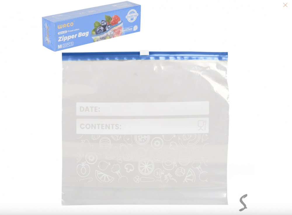 Пакет слайдер для заморозки с замком-бегунком 23*25см 20 шт Винница - изображение 1