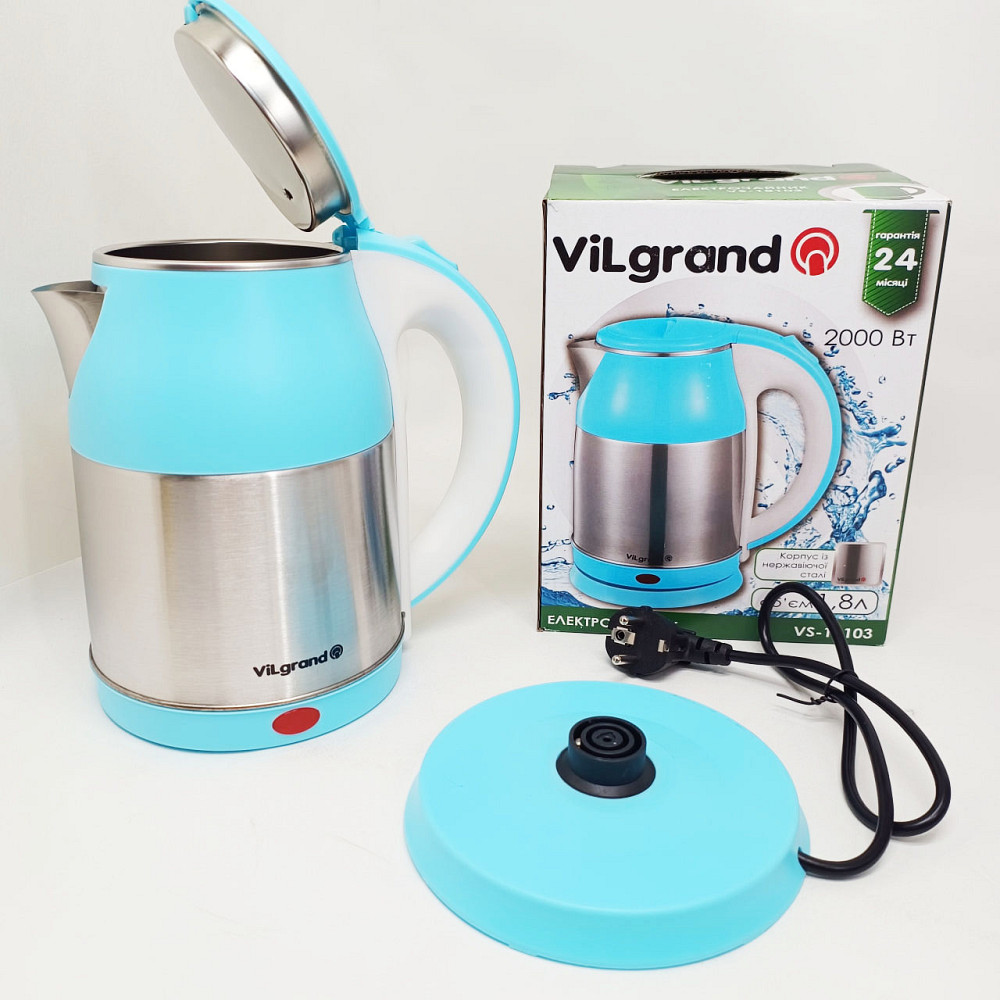 Електрочайник для комфортного використання на кухні Vilgrand VS-18103 1.8л, Якісний металевий чайник VE-56 Львів - фото 5