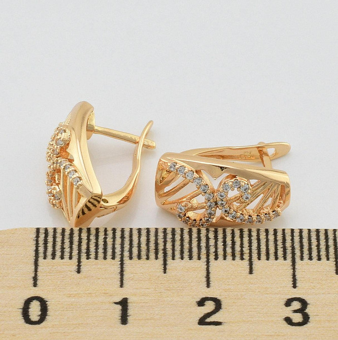 Сережки Xuping позолота 18К (розмір 16*9мм, вага 3г) Київ - фото 1