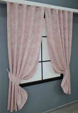 Комплект коротких штор VR-Textil Жакард Sultan YL № 1370ш Блідо-рожевий 130х170 см 2 шт (35-0090) Київ