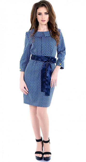 Платье в горошек с поясом (42) Киев - изображение 2