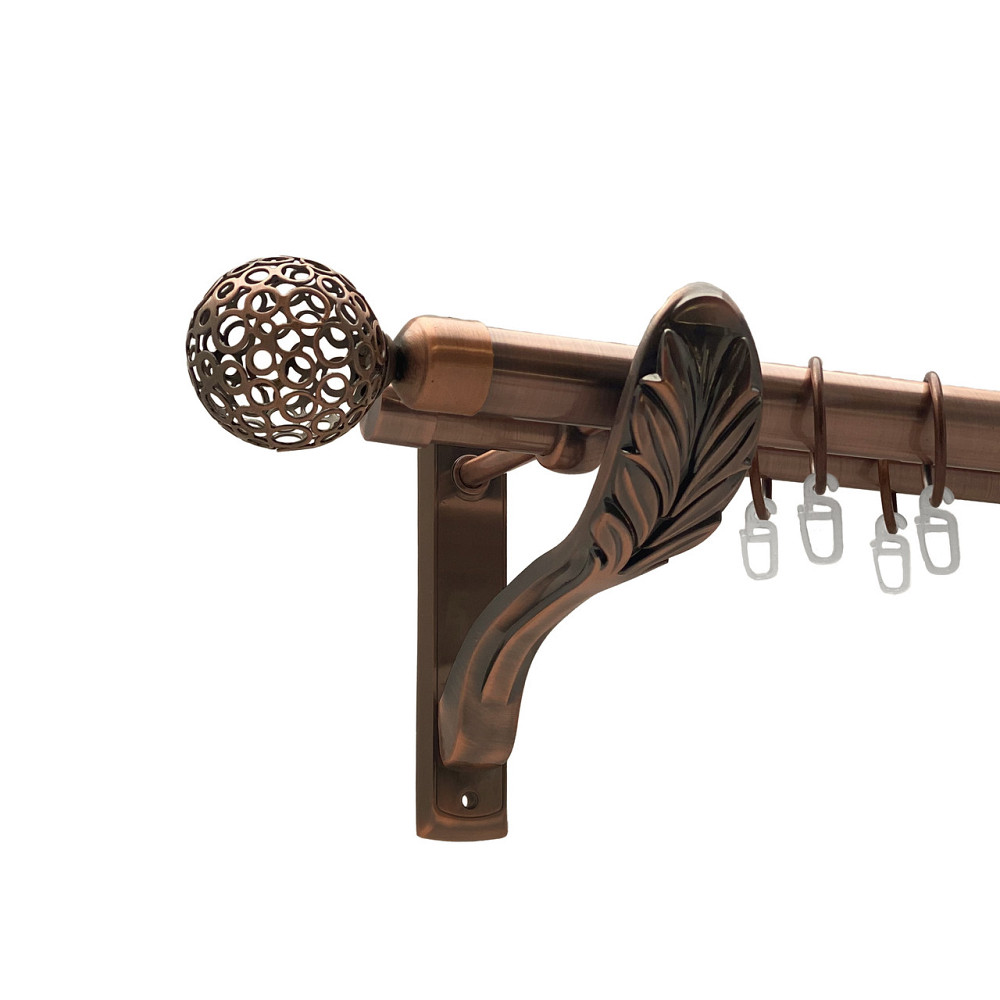 Карниз Orvit Савона металевий дворядний ретро Мідь 25\19 мм 160 см (00-00009895) Львів - фото 1