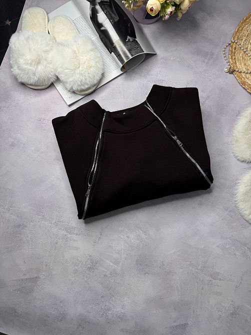 Жіночий стильний теплий об'ємний світшот турецька тринитка на флісі Одеса - фото 10