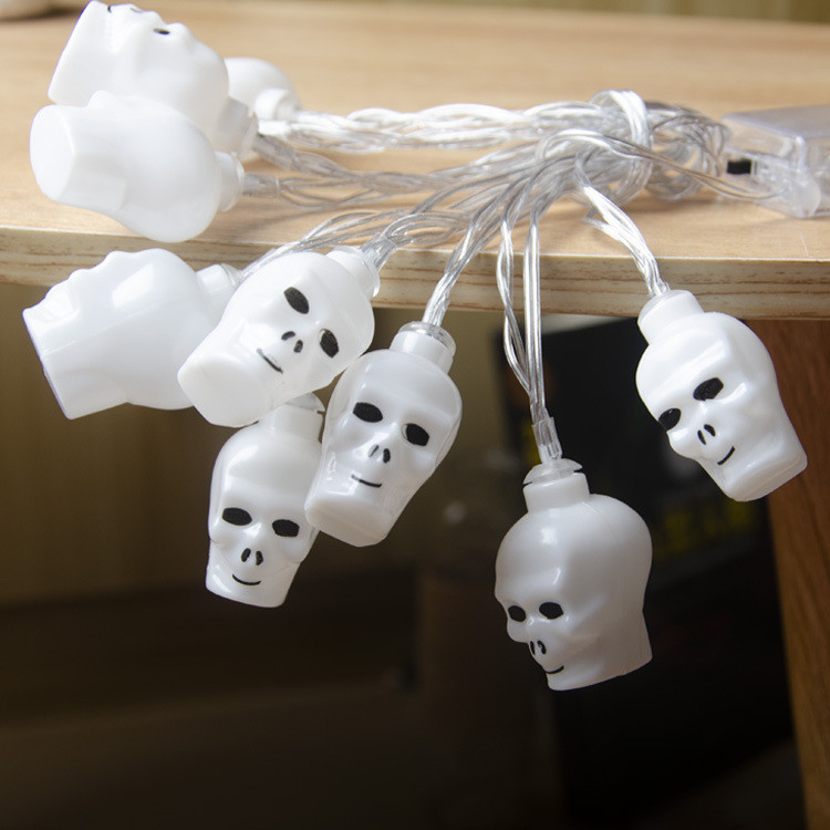 Гірлянда на Хелловін Черепа 150 см 10 led 4 на 2 см білий Київ - фото 2