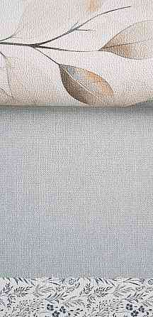 Обои виниловые на флизелине Rasch County Living метровые однотонные матовые под ткань лен голубые с серым Киев