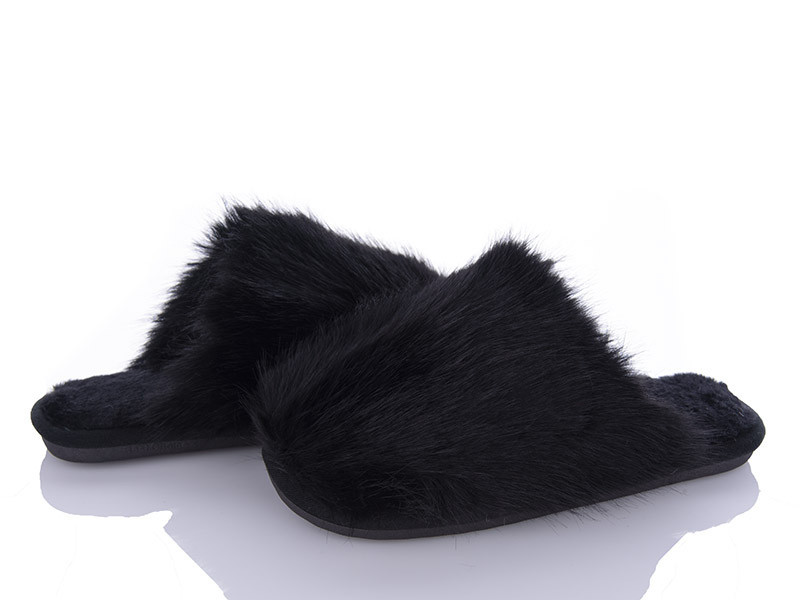 Тапочки жіночі домашні теплі закриті хутряні чорний Одеса - фото 2