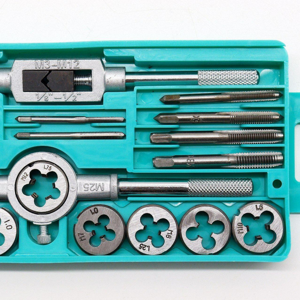 Набір мітчиків і плашок, 20 шт, у кейсі / Плашки для нарізання різьби / Плашки / Мітчики Київ - фото 8