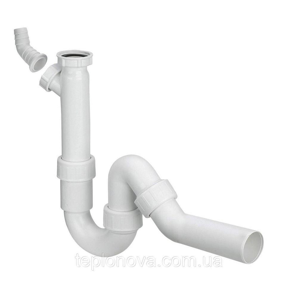 Сифон для раковины VIEGA 1 1/2″х40 с отводом,  45° пластик белый трубный б/г 101800 Черновцы - изображение 1