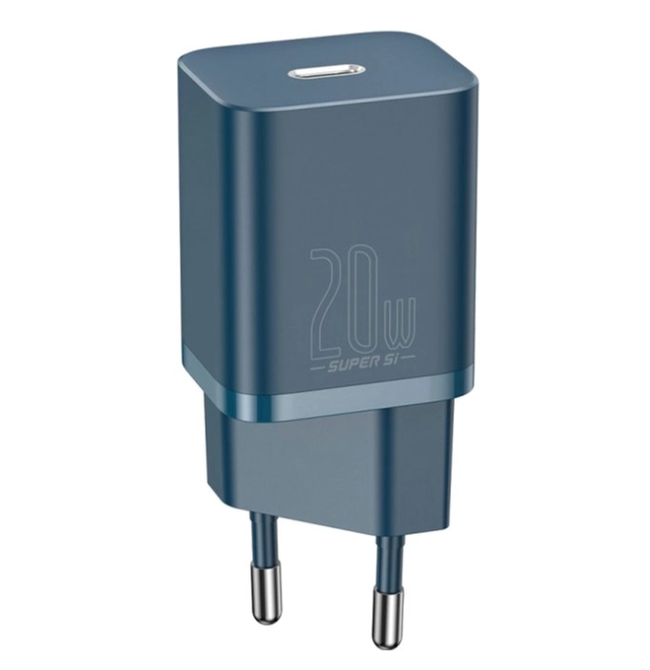 Сетевое зарядное устройство Baseus Super Si Quick Charger 1C 20W EU, цвет голубой CCSUP-B03 Одесса - изображение 1