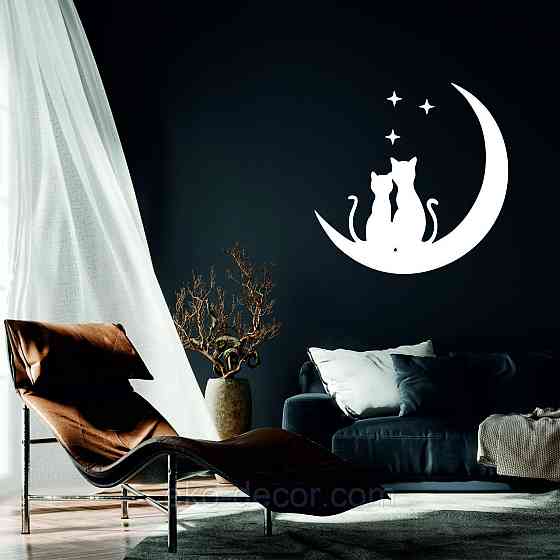 Декоративное настенное 3D Панно «Коты» Декор на стену с объемом 50*50 см, Белый Киев