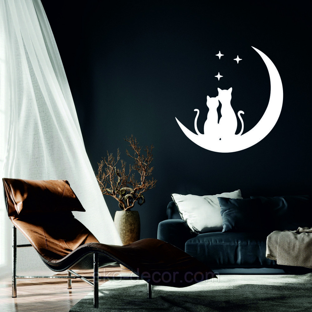 Декоративное настенное 3D Панно «Коты» Декор на стену с объемом 50*50 см, Белый Киев - изображение 1