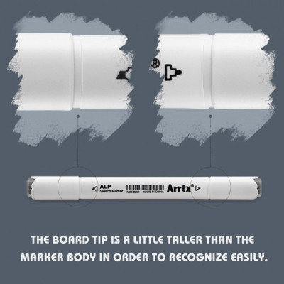 Художественный маркер Arrtx Спиртовые Alp ASM-02GY 32 цвета Серые оттенки (LC302277) Винница - изображение 3