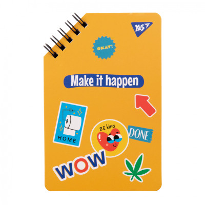 Блокнот Yes 95х145 60 листов на спирали Sticky mood без линовки (151823) Винница - изображение 1