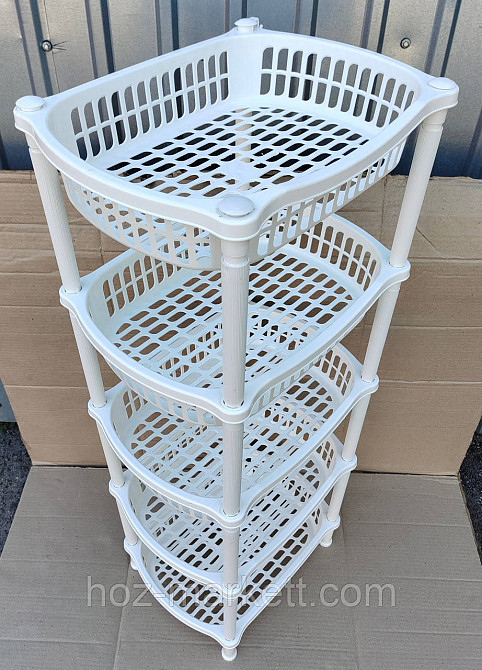 Пластиковая полочка на 5 ярусов белая Харьков - изображение 3