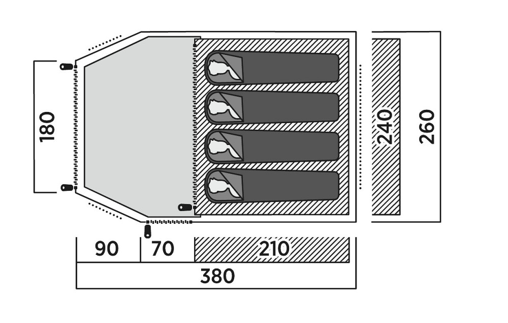 Палатка четырехместная Easy Camp Lomsdal 4 (120480) Київ - фото 7