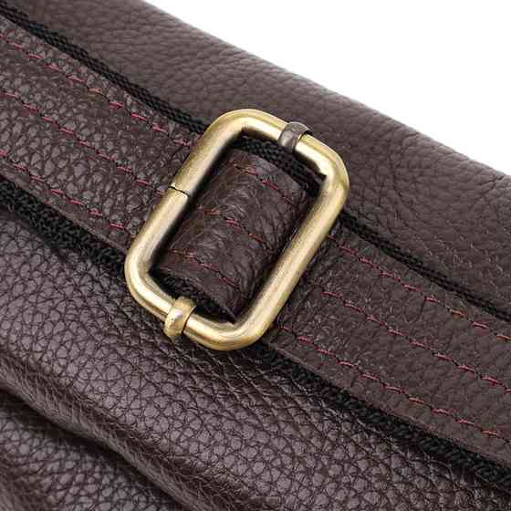 Стильная сумка бананка из зернистой натуральной кожи Shvigel 23146 Коричневый Киев