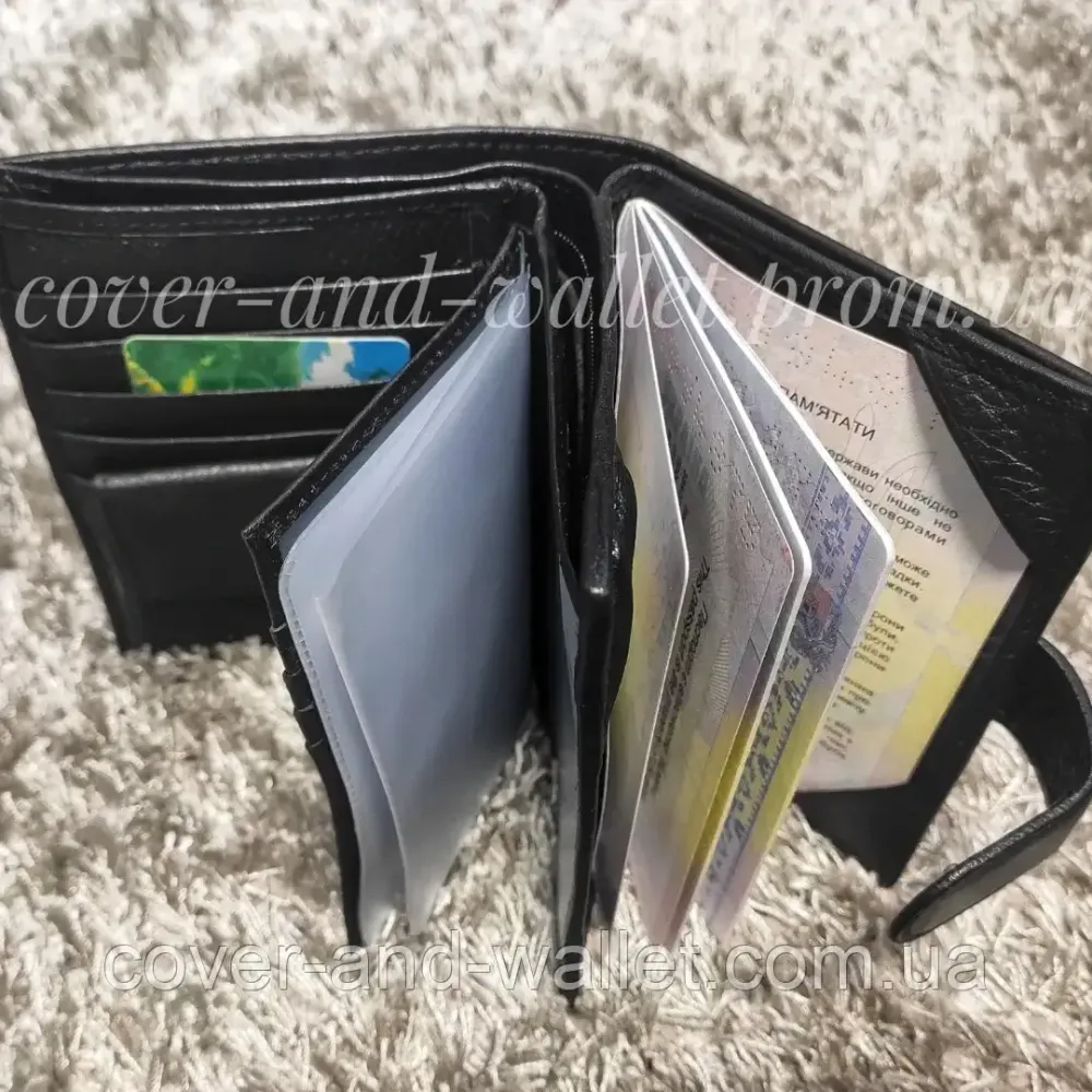 Чоловіче шкіряне портмоне з відділом для паспорта та документів Marco Coverna MC-2090-1 Київ - фото 3