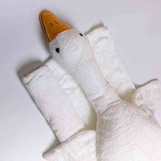 М'яка іграшка-подушка з пледом усередині Гусак-обіймусь 135 (см) іграшка плед 3 в 1 дитячий плюшевий плед Білий 520-6W Коломия