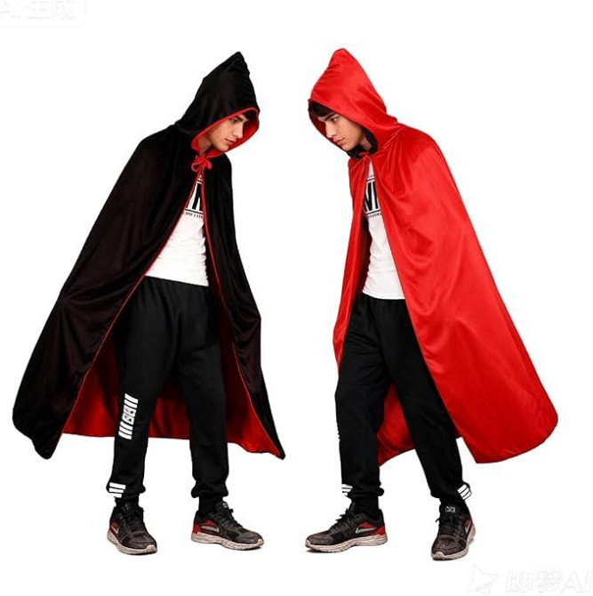 Плащ вампира Дракулы ведьмы накидка волшебника красной шапочки черный красный для Хэллоуина 140 см Киев - изображение 6