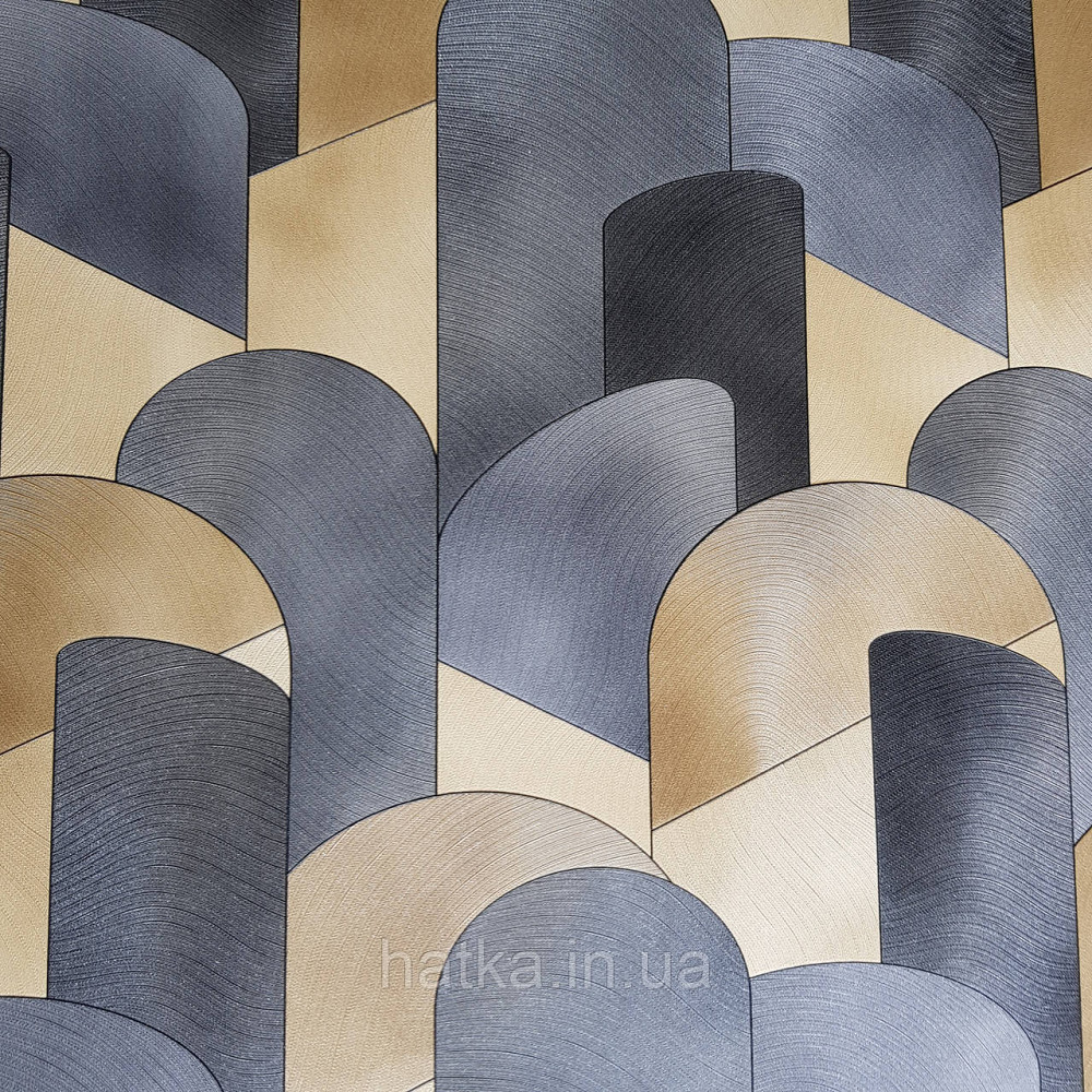 Шпалери метрові вінілові на флізелін дизайнерські Erismann Elle геометрія абстракція чорні жовті золотисті Київ - фото 1