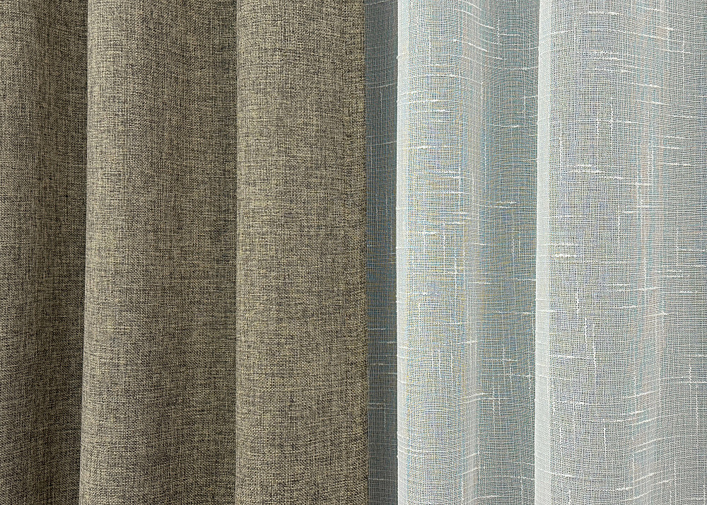 Комплект штор VR-Textil Лен Мешковина 150х270 2шт и Тюль 600х270 1770ш-115т Какао с белым 71-023/5 Киев - изображение 6