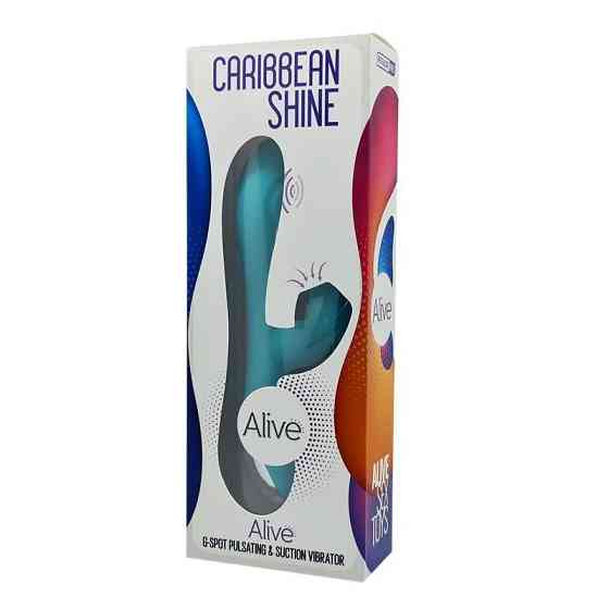 Вибратор-кролик 3в1 Alive Caribbean Shine Blue с вакуумом и пульсирующей стимуляцией точки G Sex Aura Киев