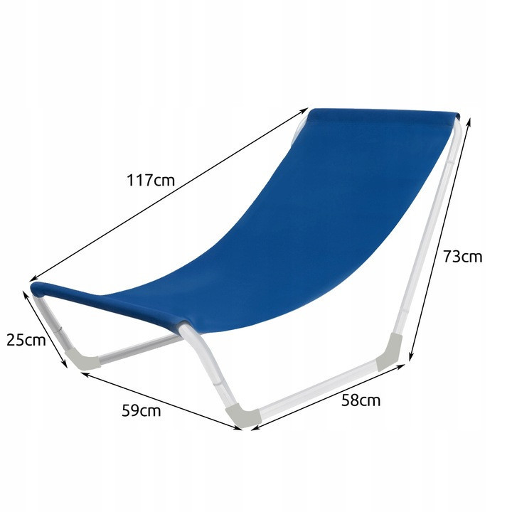 Садовий шезлонг розкладний до 110 кг з чохлом Malatec (23563) Синій Нововолинськ - фото 9