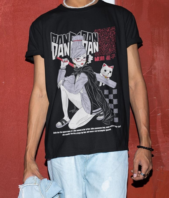 Футболка для мальчика аниме Сеико Айасе Дандадан Косплай оверсайз (рост от 165 до 180 ) Черний AnimeJ1101m Днепр - изображение 4