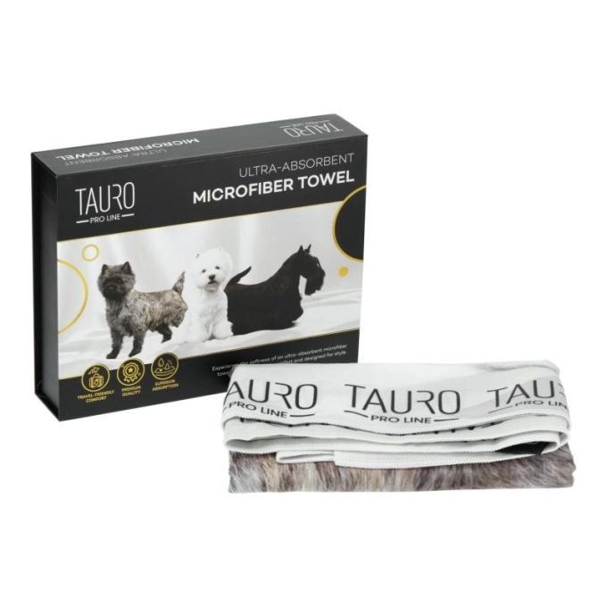 Tauro Pro Line Рушник з мікрофібри високопоглинальний з тер'єрами, 80 x 160 см Київ - фото 4