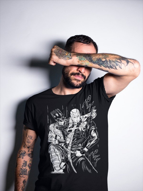 Футболка з аніме принтом Пуккі Джоджо С Бізарре оверсайз (S/M/L) Чорний AnimeJ0169 Дніпро - фото 2