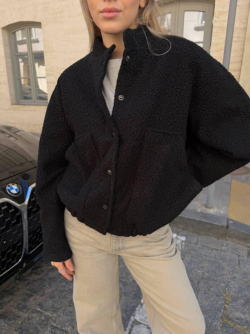 Женский стильный бомбер на кнопках кашемир барашек Одесса - изображение 1