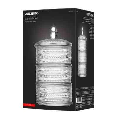 Сахарница Ardesto Verbena, 12,5 х 25,5 см, скло, прозорий (AR5021) Винница