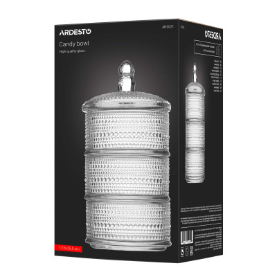 Цукорниця Ardesto Verbena, 12,5 х 25,5 см, скло, прозорий (AR5021) Вінниця - фото 3