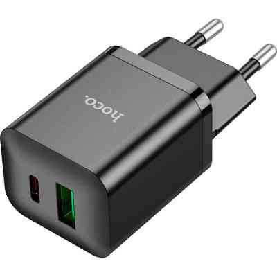 Зарядное устройство HOCO N28 Founder 1xUSB-C PD20W + 1xUSB QC3.0 Black (6931474783509) Винница