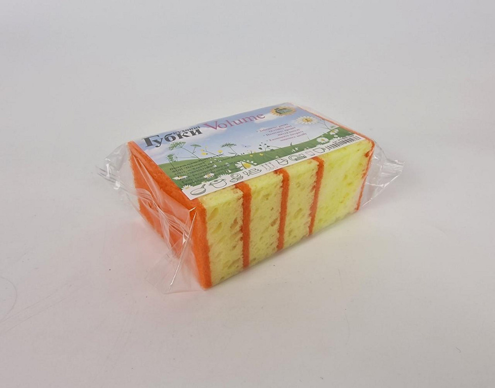 Губка кухонна для посуду 5 шт. Volume (Супер Торба) (1 пачка) Харків - фото 2