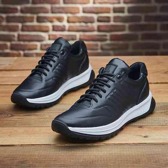 Чоловічи кросівки з натуральної шкіри ЛЕВЕЛЬ черный 56810б Харьков