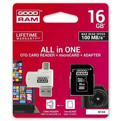Карта памяти Goodram 16Gb microSDHC class 10 UHS-I (M1A4-0160R12) Винница